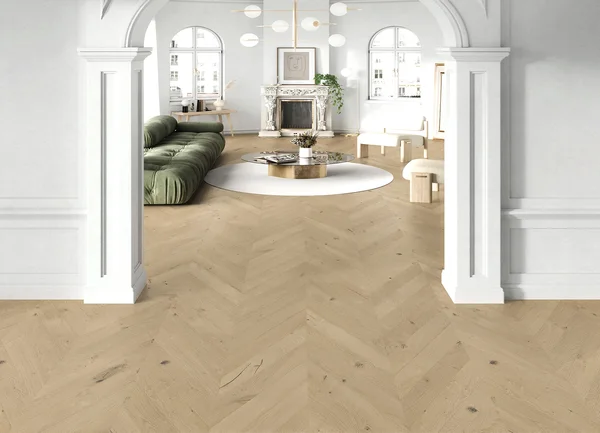 Compass Materials Artisan-Chevron-CCO12 — Engineered hardwood · European Oak flooring selection with LeviArs Design & Remodeling