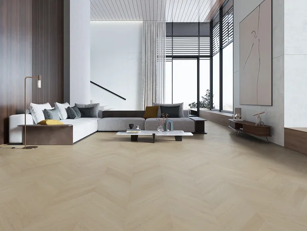 Compass Materials Azure-Chevron-GAO16 — Engineered hardwood · European Oak flooring selection with LeviArs Design & Remodeling