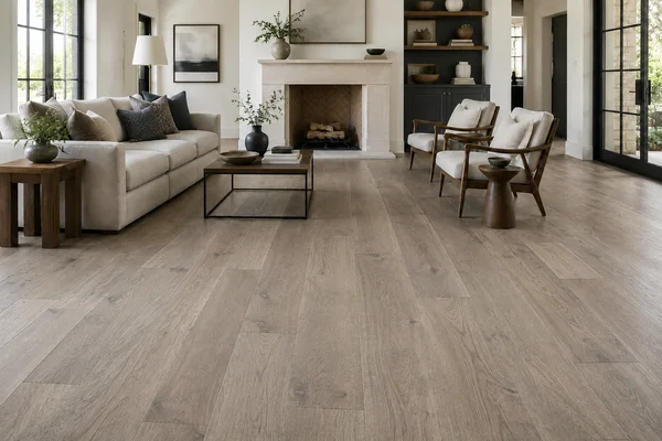 Crestwood 7.5" Hickory Mystic — Engineered hickory flooring selection with LeviArs Design & Remodeling