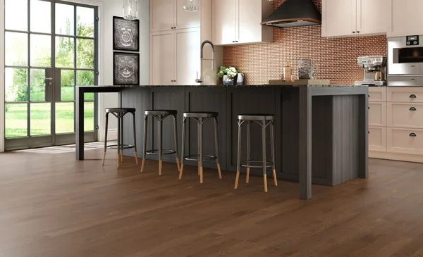 Mercier Red Oak Gunstock — Solid and engineered hardwood flooring selection with LeviArs Design & Remodeling