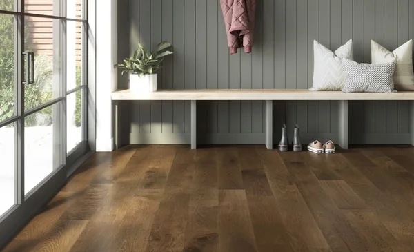 Mercier White Oak Aurora — Engineered hardwood flooring selection with LeviArs Design & Remodeling