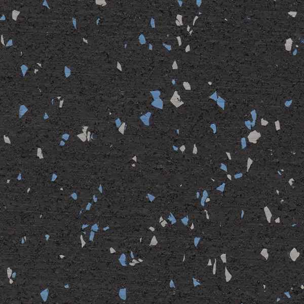 Pacific Mat & Flooring Blue/Gray Fleck — Rubber flooring selection with LeviArs Design & Remodeling