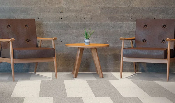 Pacific Mat & Flooring Premium Excelon Crown Texture — Vinyl composition tile flooring selection with LeviArs Design & Remodeling