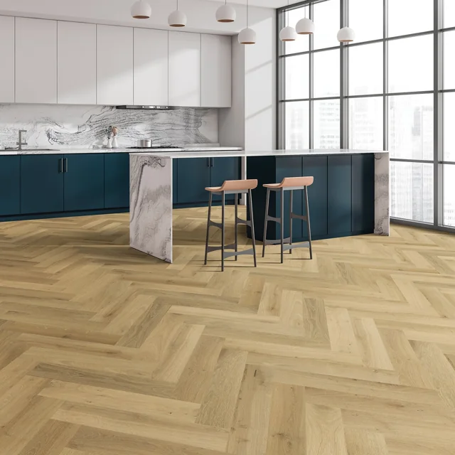 Bravada Hardwood Tuscany Herringbone — flooring selection with LeviArs Design & Remodeling