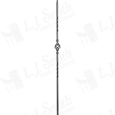 L.J. Smith 1/2" Hollow Iron Baluster · LIH-HOL1BASK44-SV — stair parts selection with LeviArs Design & Remodeling