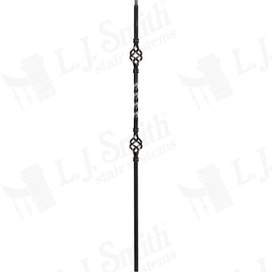 L.J. Smith 1/2" Hollow Iron Baluster · LIH-KW2BASK44-SB — stair parts selection with LeviArs Design & Remodeling