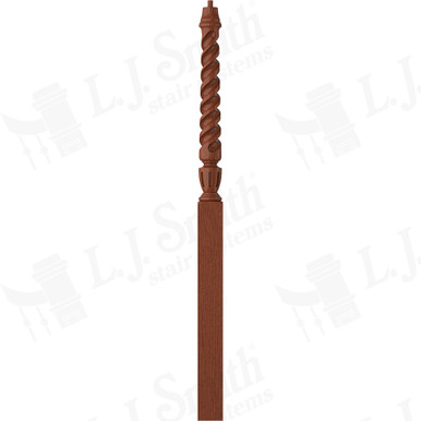 L.J. Smith 3-1/2" Intermediate Landing Newel · LJT-3015-BRZC — stair parts selection with LeviArs Design & Remodeling