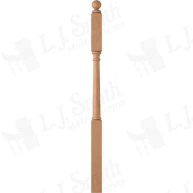 L.J. Smith 3-1/2" Second Floor Landing Newel · LJ-4045BT-3.5-AL — stair parts selection with LeviArs Design & Remodeling