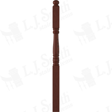 L.J. Smith 3-1/2" Second Floor Landing Newel · LJ-45038-MH — stair parts selection with LeviArs Design & Remodeling