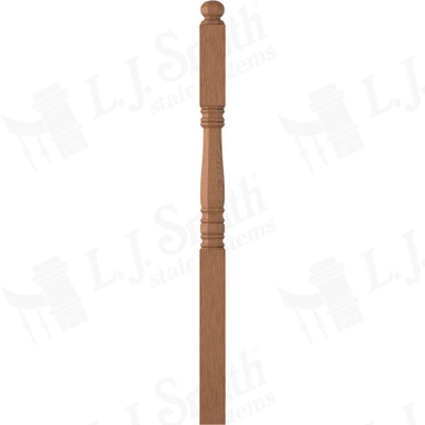 L.J. Smith 3-1/2" Second Floor Landing Newel · LJ-45038-WO — stair parts selection with LeviArs Design & Remodeling