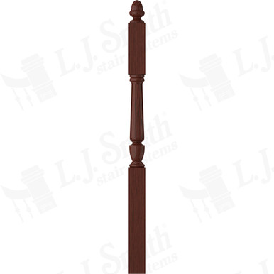 L.J. Smith 3-1/2" Second Floor Landing Newel · LJF-3045-MH — stair parts selection with LeviArs Design & Remodeling