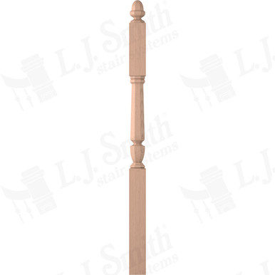 L.J. Smith 3-1/2" Second Floor Landing Newel · LJP-30458-HM — stair parts selection with LeviArs Design & Remodeling