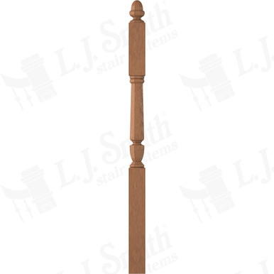 L.J. Smith 3-1/2" Second Floor Landing Newel · LJP-30458-WO — stair parts selection with LeviArs Design & Remodeling