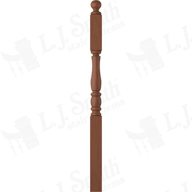 L.J. Smith 3-1/2" Second Floor Landing Newel · LJP-3345BT-C — stair parts selection with LeviArs Design & Remodeling