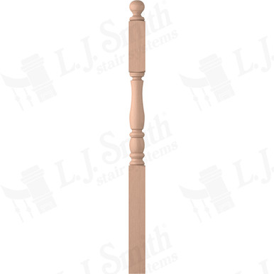 L.J. Smith 3-1/2" Second Floor Landing Newel · LJP-3345BT-HM — stair parts selection with LeviArs Design & Remodeling