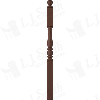 L.J. Smith 3-1/2" Second Floor Landing Newel · LJP-3345BT-W — stair parts selection with LeviArs Design & Remodeling