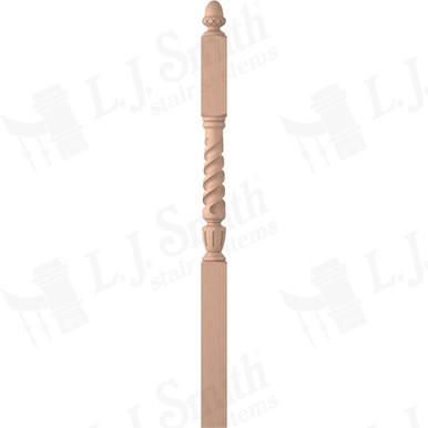 L.J. Smith 3-1/2" Second Floor Landing Newel · LJT-3045-HM — stair parts selection with LeviArs Design & Remodeling