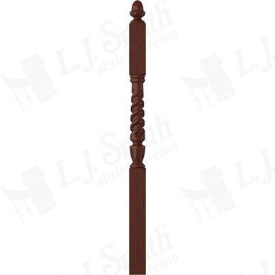 L.J. Smith 3-1/2" Second Floor Landing Newel · LJT-3045-MH — stair parts selection with LeviArs Design & Remodeling