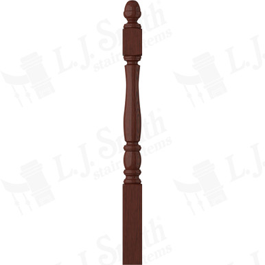 L.J. Smith 3-1/2" Short Utility Newel · LJP-3340-MH — stair parts selection with LeviArs Design & Remodeling