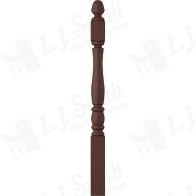 L.J. Smith 3-1/2" Short Utility Newel · LJP-3340-W — stair parts selection with LeviArs Design & Remodeling