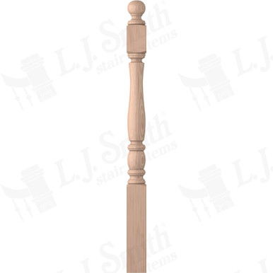 L.J. Smith 3-1/2" Short Utility Newel · LJP-3340BT-B — stair parts selection with LeviArs Design & Remodeling