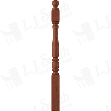 L.J. Smith 3-1/2" Short Utility Newel · LJP-3340BT-BRZC — stair parts selection with LeviArs Design & Remodeling