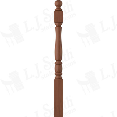 L.J. Smith 3-1/2" Short Utility Newel · LJP-3340BT-HC — stair parts selection with LeviArs Design & Remodeling