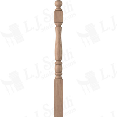 L.J. Smith 3-1/2" Short Utility Newel · LJP-3340BT-HK — stair parts selection with LeviArs Design & Remodeling