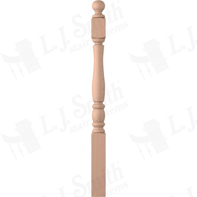 L.J. Smith 3-1/2" Short Utility Newel · LJP-3340BT-HM — stair parts selection with LeviArs Design & Remodeling