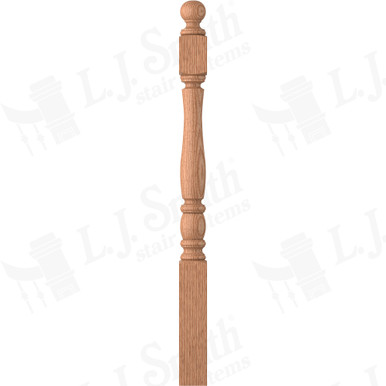 L.J. Smith 3-1/2" Short Utility Newel · LJP-3340BT-O — stair parts selection with LeviArs Design & Remodeling