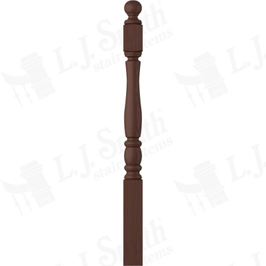 L.J. Smith 3-1/2" Short Utility Newel · LJP-3340BT-W — stair parts selection with LeviArs Design & Remodeling
