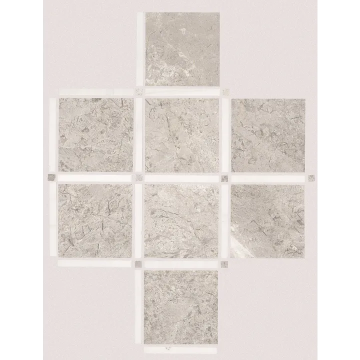 Shaw Floors Boca Lattice Mosaic — Grey Ice · 382TS-00551 — flooring selection with LeviArs Design & Remodeling