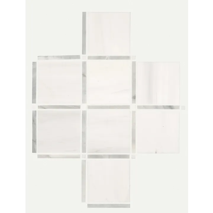 Shaw Floors Boca Lattice Mosaic — White Dolomite · 382TS-00115 — flooring selection with LeviArs Design & Remodeling