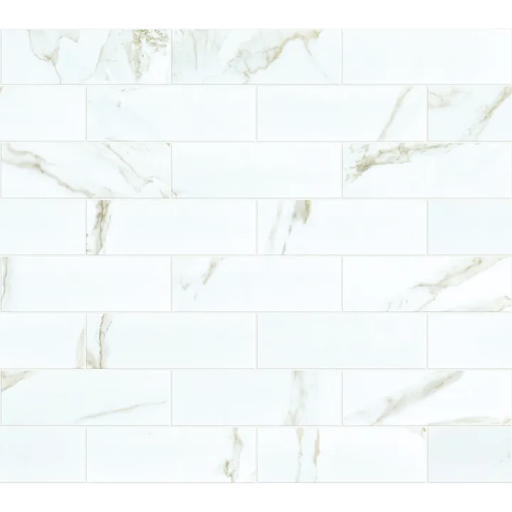 Shaw Floors Casino 4X12 Polish — Calacatta · CS35V-00121 — flooring selection with LeviArs Design & Remodeling