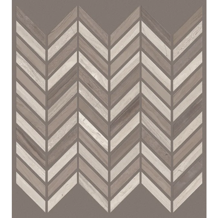 Shaw Floors Chateau Chevron Mosaic — Rockwood/Urban · CS23Z-00555 — flooring selection with LeviArs Design & Remodeling