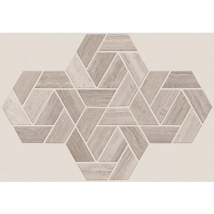 Shaw Floors Chateau Double Hexagon Mosaic — Rockwood · 380TS-00500 — flooring selection with LeviArs Design & Remodeling