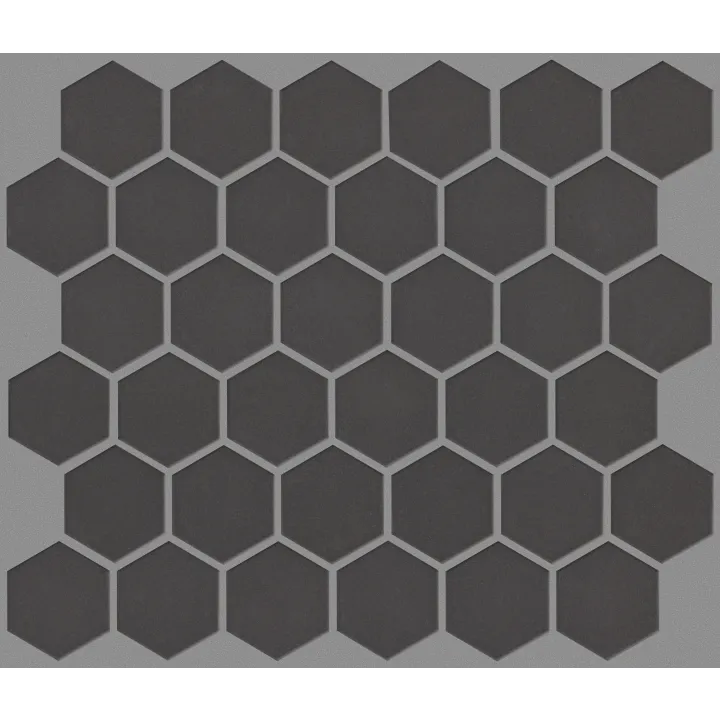 Shaw Floors Baker Blvd 2" Hex Matte Mosaic — Carbon · TG98F-00950 — flooring selection with LeviArs Design & Remodeling