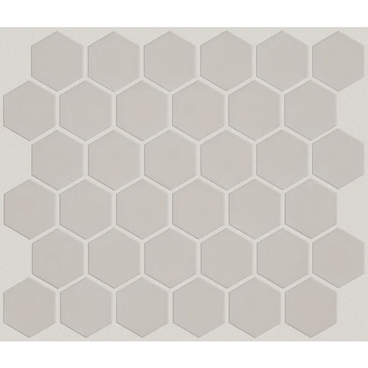 Shaw Floors Baker Blvd 2" Hex Matte Mosaic — Warm Grey · TG98F-00500 — flooring selection with LeviArs Design & Remodeling