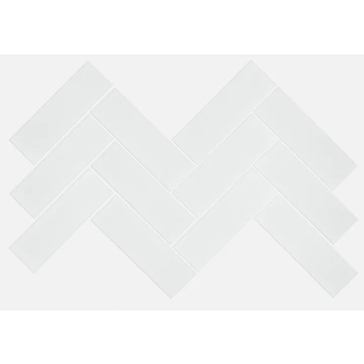 Shaw Floors Grandeur Herringbone Gloss — White · 415TS-00100 — flooring selection with LeviArs Design & Remodeling