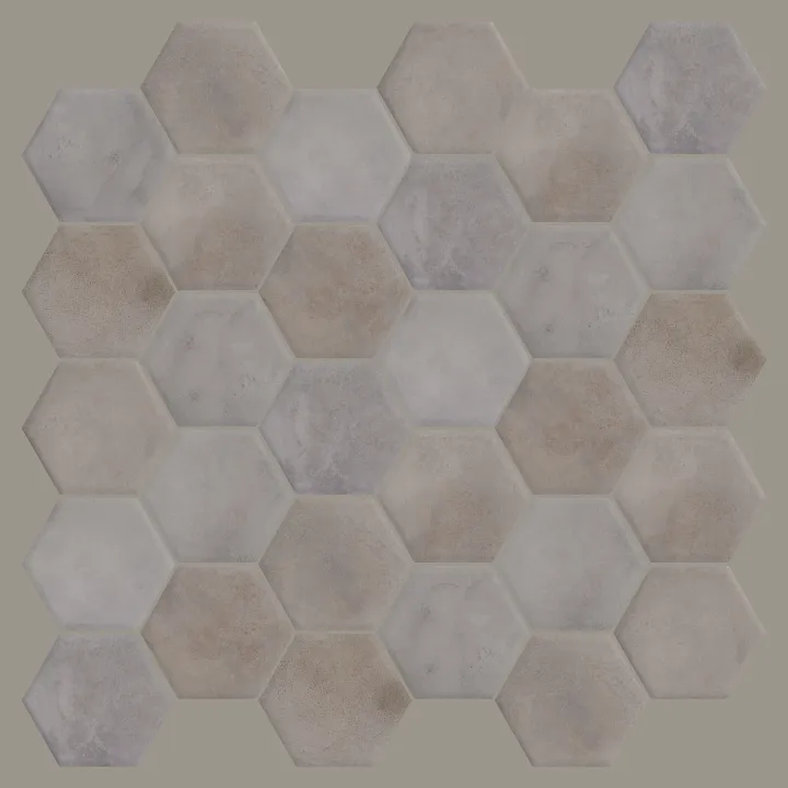 Shaw Floors Kaleidoscope 6X7 Hex — Ashen · 574TS-00500 — flooring selection with LeviArs Design & Remodeling