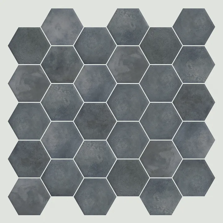 Shaw Floors Kaleidoscope 6X7 Hex — Indigo · 574TS-00400 — flooring selection with LeviArs Design & Remodeling
