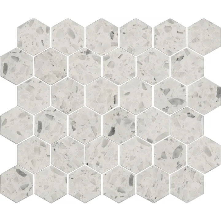 Shaw Floors Luxe Moderne 2" Hex Mos — Streamline White · 585TS-00150 — flooring selection with LeviArs Design & Remodeling