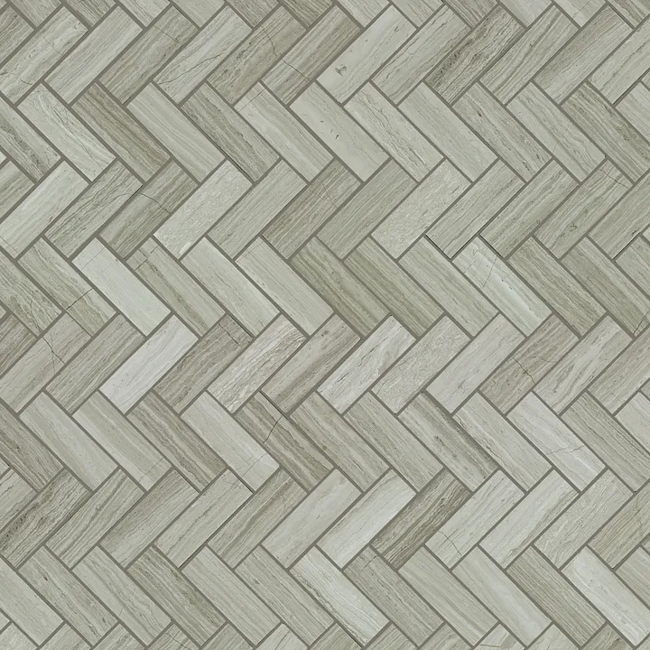 Shaw Floors Chateau Herringbone Mosaic — Rockwood · CS57P-00500 — flooring selection with LeviArs Design & Remodeling