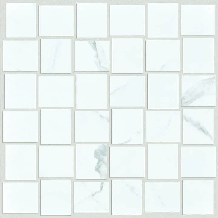 Shaw Floors Vision Basketweave Mosaic Matte — Statuario · SA953-00151 — flooring selection with LeviArs Design & Remodeling