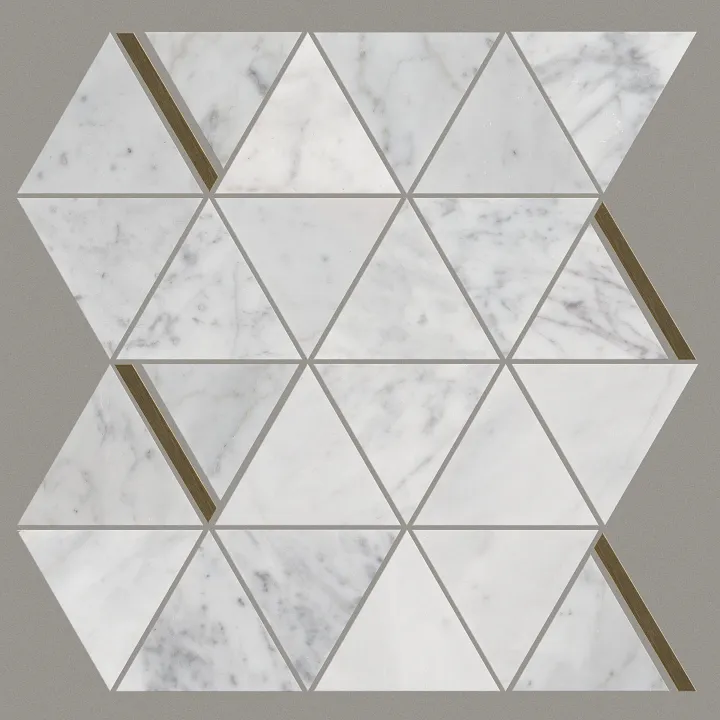 Shaw Floors Zarina Triangle Mo — Carrara Marble · 689TS-00500 — flooring selection with LeviArs Design & Remodeling