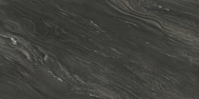 Arizona Tile DT-Black Tempest Soft — Della Terra® Porcelain Slabs material selection with LeviArs Design & Remodeling